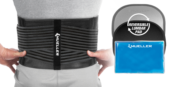 Lumbar 4-in-1 Back Brace with Hot/Cold Pack, Unisex, One Size Fits Most- Black