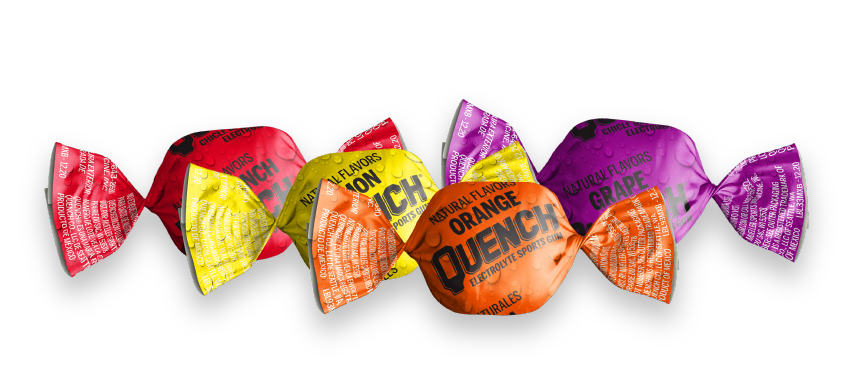 four pieces of Quench gum